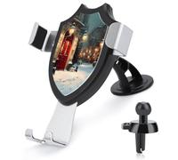 Jubonexis Christmas Snow Street Car Phone Holder Mount Triangle Clip Base Air Vent Cell Phone Car Mount Automotive Accessories for 4-6 Inches Cell Smartphones