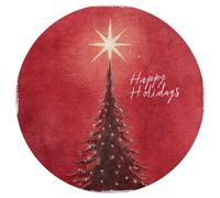 Jubonexis Christmas Tree Top Star Glowing Large Round Carpet Area Rug Mat Modern Non Slip Circular Rugs 36inch(90cm)
