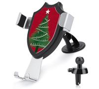 Jubonexis Christmas Tree with A Star on Red Car Phone Holder Mount Triangle Clip Base Air Vent Cell Phone Car Mount Automotive Accessories for 4-6 Inches Cell Smartphones