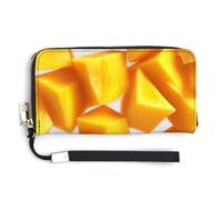 Jubonexis Chunks of Mangos PU Leather Clutch Long Bifold Wallet, Coin Purse Credit Pass Case, Durable Card-Holder Money Storage for Women Men