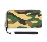 Jubonexis Classic Camouflage Pattern PU Leather Clutch Long Bifold Wallet, Coin Purse Credit Pass Case, Durable Card-Holder Money Storage for Women Men