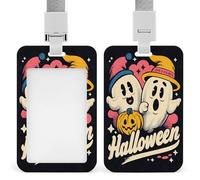 Jubonexis Classic Halloween Pumpkins Ghosts Gothic ID Badge Holder Retractable Clip Card Holder Card Protector Name Badge Name Tag for Work Office Doctor Nurse