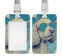 Jubonexis Cockapoo Dog Sunglasses ID Badge Holder Retractable Clip Card Holder Card Protector Name Badge Name Tag for Work Office Doctor Nurse