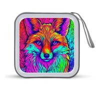 Jubonexis Color Fox Face CD Case DVD Storage Case Portable