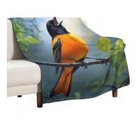 Jubonexis Colorful Bird Singing on A Branch Anti Pilling Throw Blankets Cozy Durable Blanket for Bedroom Living Rooms Couch Sofa Bed 130x150cm(50x60in)