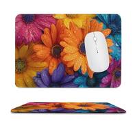 Jubonexis Colorful Daisies Mouse Pad, Small Office Computer Mouse Pads for Desk Laptop with Non-Slip Rubber Base Mouse Mat, Gaming Mouse Pads
