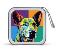 Jubonexis Colorful Dog CD Case DVD Storage Case Portable for Car Home Travel