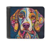 Jubonexis Colorful Dog Soft PU Leather Bifold Wallet, Coin Purse Credit Pass Case, Durable Card-Holder Slim Billfold for Men Woman Money Storage