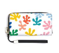 Jubonexis Colorful Dotted Lines PU Leather Clutch Long Bifold Wallet, Coin Purse Credit Pass Case, Durable Card-Holder Money Storage for Women Men