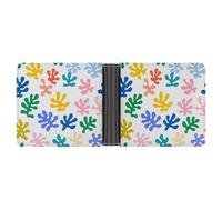 Jubonexis Colorful Dotted Lines Soft PU Leather Bifold Wallet, Coin Purse Credit Pass Case, Durable Card-Holder Slim Billfold for Men Woman Money Storage
