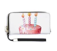 Jubonexis Colorful Double-Layered Cake PU Leather Clutch Long Bifold Wallet, Coin Purse Credit Pass Case, Durable Card-Holder Money Storage for Women Men
