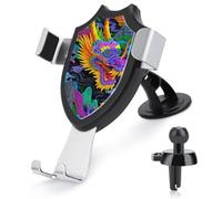 Jubonexis Colorful Dragon Neon Car Phone Holder Mount Triangle Clip Base Air Vent Cell Phone Car Mount Automotive Accessories for 4-6 Inches Cell Smartphones