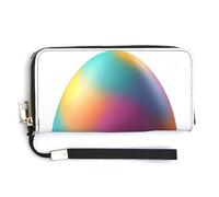 Jubonexis Colorful Easter Egg PU Leather Clutch Long Bifold Wallet, Coin Purse Credit Pass Case, Durable Card-Holder Money Storage for Women Men