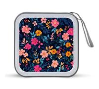 Jubonexis Colorful Floral Flowers CD Case DVD Storage Case Portable for Car Home Travel