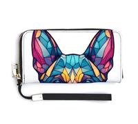 Jubonexis Colorful German Shepherd Head PU Leather Clutch Long Bifold Wallet, Coin Purse Credit Pass Case, Durable Card-Holder Money Storage for Women Men