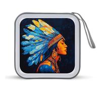 Jubonexis Colorful Indian Woman CD Case DVD Storage Case Portable for Car Home Travel