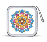 Jubonexis Colorful Mandala Line Art CD Case DVD Storage Case Portable