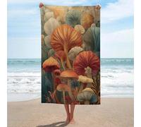 Jubonexis Colorful Mushroom Beach Towel Sand Free Microfiber Large Shower Towels Multipurpose Absorbent for Bathroom Pool 130x80 CM