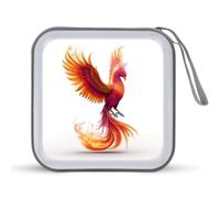 Jubonexis Colorful Phoenix Bird in Flames CD Case DVD Storage Case Portable
