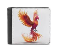 Jubonexis Colorful Phoenix Bird in Flames Soft PU Leather Bifold Wallet, Coin Purse Credit Pass Case, Durable Card-Holder Slim Billfold for Men Woman Money Storage