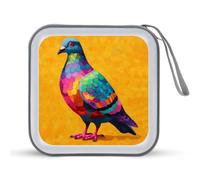 Jubonexis Colorful Pigeon CD Case DVD Storage Case Portable for Car Home Travel