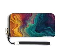 Jubonexis Colorful Similar Abstract Textures PU Leather Clutch Long Bifold Wallet, Coin Purse Credit Pass Case, Durable Card-Holder Money Storage for Women Men
