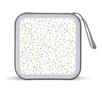 Jubonexis Colorful Sprinkles on A White CD Case DVD Storage Case Portable for Car Home Travel