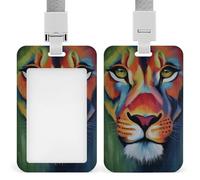 Jubonexis Colorful Tiger Head ID Badge Holder Retractable Clip Card Holder Card Protector Name Badge Name Tag for Work Office Doctor Nurse