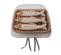 Jubonexis Cookie Shaped Sardine Tin Printed Car Headrest Cover,2 Pieces, Elastic Comfort Head Rest Cover for Women Men, Universal Fits Most Cars Van SUV Truck, Car Interior Decor Accessories