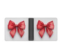 Jubonexis Coquette Red Bow Watercolor Style Soft PU Leather Bifold Wallet, Coin Purse Credit Pass Case, Durable Card-Holder Slim Billfold for Men Woman Money Storage