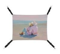 Jubonexis Cowboy Cowgirl on The Beach Breathable Pet Hammock with Adjustable Straps Reversible Cat Hanging Bed Dog Mats