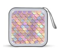 Jubonexis Crystal Scales Pearly Rainbow CD Case DVD Storage Case Portable for Car Home Travel