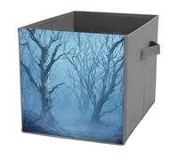 Jubonexis Cursed Dead Forest Pale Skeletal Trees Cube Storage Bins Storage Cubes Foldable Decorative Fabric Storage Baskets Home Organizers with Handles for Shelves,Closet, 27x27 CM