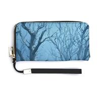 Jubonexis Cursed Dead Forest Pale Skeletal Trees PU Leather Clutch Long Bifold Wallet, Coin Purse Credit Pass Case, Durable Card-Holder Money Storage for Women Men