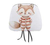 Jubonexis Cute Animal Fox Printed Car Headrest Cover,2 Pieces, Elastic Comfort Head Rest Cover for Women Men, Universal Fits Most Cars Van SUV Truck, Car Interior Decor Accessories