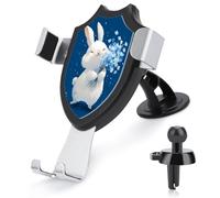 Jubonexis Cute Bunny Holding Flowers Car Phone Holder Mount Triangle Clip Base Air Vent Cell Phone Car Mount Automotive Accessories for 4-6 Inches Cell Smartphones