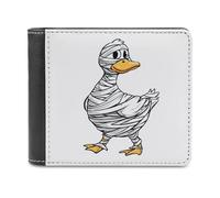 Jubonexis Cute Cartoon Goose in Mummy Costume Soft PU Leather Bifold Wallet, Coin Purse Credit Pass Case, Durable Card-Holder Slim Billfold for Men Woman Money Storage