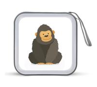 Jubonexis Cute Cartoon Gorilla Minimalistic CD Case DVD Storage Case Portable for Car Home Travel