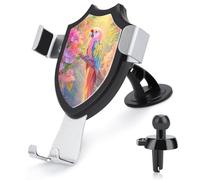 Jubonexis Cute Cartoon Parrot on A Branch Car Phone Holder Mount Triangle Clip Base Air Vent Cell Phone Car Mount Automotive Accessories for 4-6 Inches Cell Smartphones