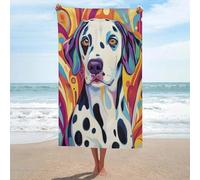 Jubonexis Cute Dog Beach Towel Sand Free Microfiber Large Shower Towels Multipurpose Absorbent for Bathroom Pool 130x80 CM