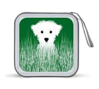 Jubonexis Cute Dog Hiding in The Grass CD Case DVD Storage Case Portable