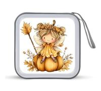 Jubonexis Cute Fall Fairy Child Pumpkin Outfit CD Case DVD Storage Case Portable