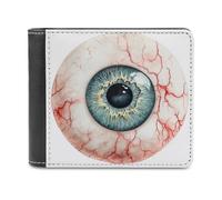 Jubonexis Cute Friendly Watercolor Floating Eyeball Soft PU Leather Bifold Wallet, Coin Purse Credit Pass Case, Durable Card-Holder Slim Billfold for Men Woman Money Storage