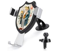 Jubonexis Cute Frog Wearing A Suit Car Phone Holder Mount Triangle Clip Base Air Vent Cell Phone Car Mount Automotive Accessories for 4-6 Inches Cell Smartphones