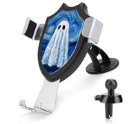 Jubonexis Cute Ghost Blue Night Car Phone Holder Mount Triangle Clip Base Air Vent Cell Phone Car Mount Automotive Accessories for 4-6 Inches Cell Smartphones