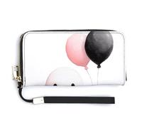 Jubonexis Cute Ghost Floating Balloon PU Leather Clutch Long Bifold Wallet, Coin Purse Credit Pass Case, Durable Card-Holder Money Storage for Women Men