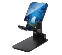 Jubonexis Cute Ghost in The Forest White Flowers Cell Phone Stand Foldable Adjustable Phone Stand for Desk
