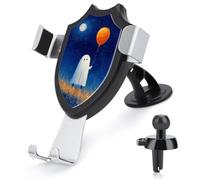 Jubonexis Cute Ghost Orange Balloon Full Moon Car Phone Holder Mount Triangle Clip Base Air Vent Cell Phone Car Mount Automotive Accessories for 4-6 Inches Cell Smartphones