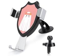 Jubonexis Cute Ghost Wearing A Flower Crown Car Phone Holder Mount Triangle Clip Base Air Vent Cell Phone Car Mount Automotive Accessories for 4-6 Inches Cell Smartphones