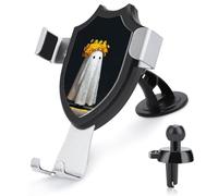 Jubonexis Cute Ghost with Yellow Flowers on Head Car Phone Holder Mount Triangle Clip Base Air Vent Cell Phone Car Mount Automotive Accessories for 4-6 Inches Cell Smartphones